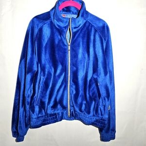 Vintage Florence Sports Extreme Blue Velour women's Jacket size‎ Large